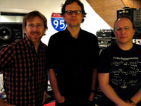 Rob Schwimmer with producer Peter Katis and Trey Anastasio working on Trey new album